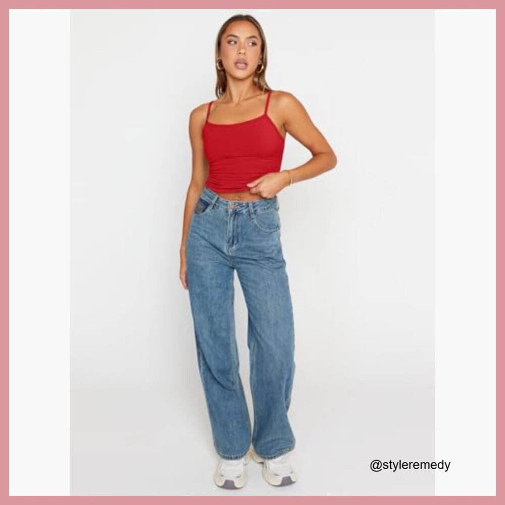 Polyester Blend Adjustable Spaghetti Strap Square… - image 3